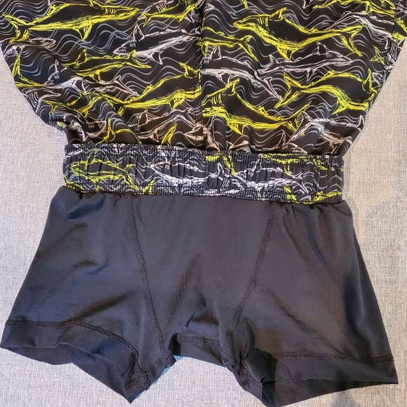 Speedo Boys Swim Trunk Board Short Black Shark  Size M 10 12 - Picture 5 of 7